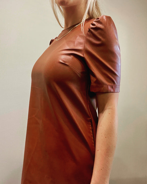 Mocha Faux Leather Dress